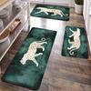 Panterprint Keukenmat Set, Polyester Antislip Machine Wasbare Vloerkleed voor Badkamer Slaapkamer Woonkamer Decor