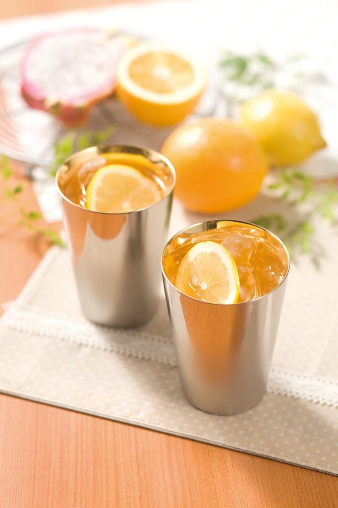 Wahei Freiz Stainless Steel Cup, 260ml, Tsubamesan Premium, Gold-Plated, Set of 2, Wooden Box, EM-9404
