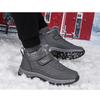 Outdoor Men's Cotton Shoes, Winter High Top Snow Shoes, Hiking Shoes, Waterproof and Plush Snow Boots