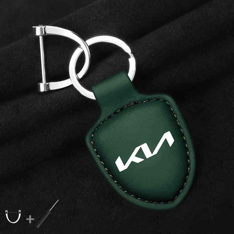 KWTU7 For Kia Rio Soul Cerato Soent Sportage Picanto K5 Forte Accessories Car Shield Leather Keychain Key Ring Pendant Holder Gift
