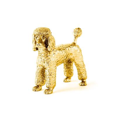 Pudel, 22 Karat vergoldet, hergestellt in England, Kunst-Hundefiguren-Kollektion (Löwenschnitt)