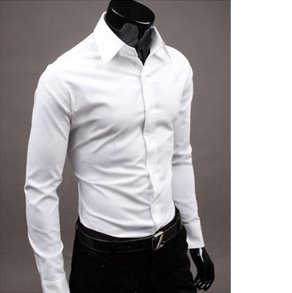 Men's Shirt Casual Men's Fashion Solid Color Long Sleeve Shirt