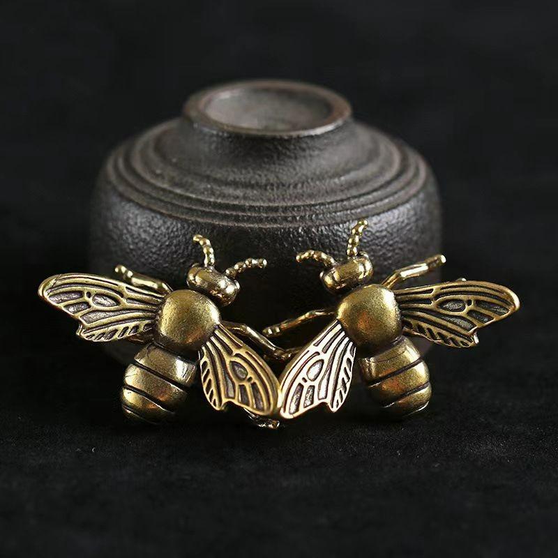 1/10pcs Small Bee Antique Figurine Vintage Insect Sculpture Home Office Desktop Decoration Crafts Creative Statue Ornaments