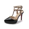 Fashion Sexy Rivet High Heels 2025 New Patent Leather Pointed Toe Womens Sandals 10Cm Stiletto Platform Party Prom Shoes Size 32 33