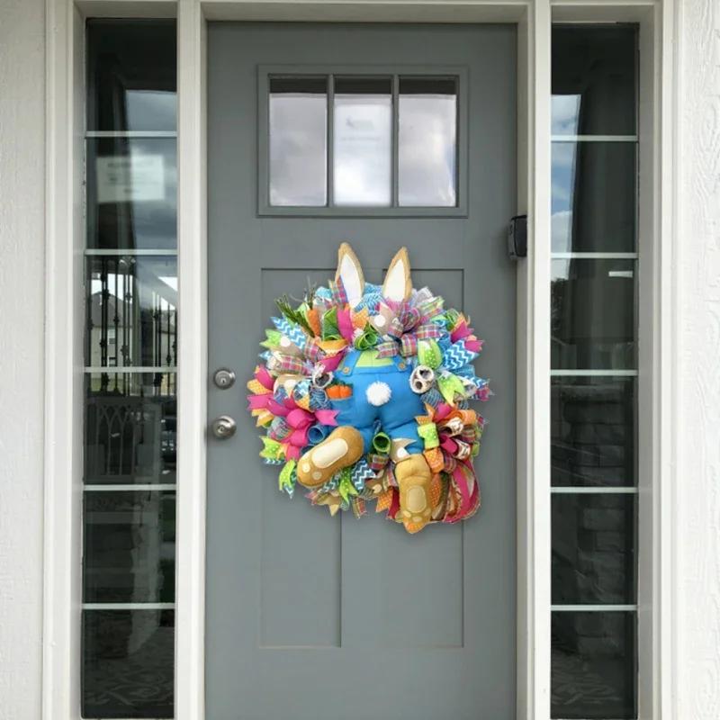 Easter Decorations Craft Supplies Easter Rabbit Wreath With Ears Rabbit Shape Garlandwall Decor Home Decoration Props