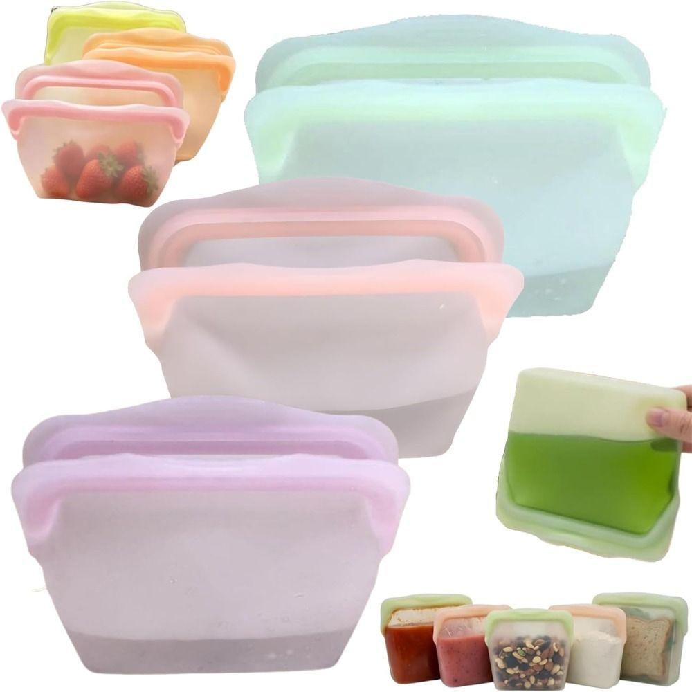 Leak-Proof Silicone Fresh-keeping Bag Upright Freezer Bags Dishwasher Safe
