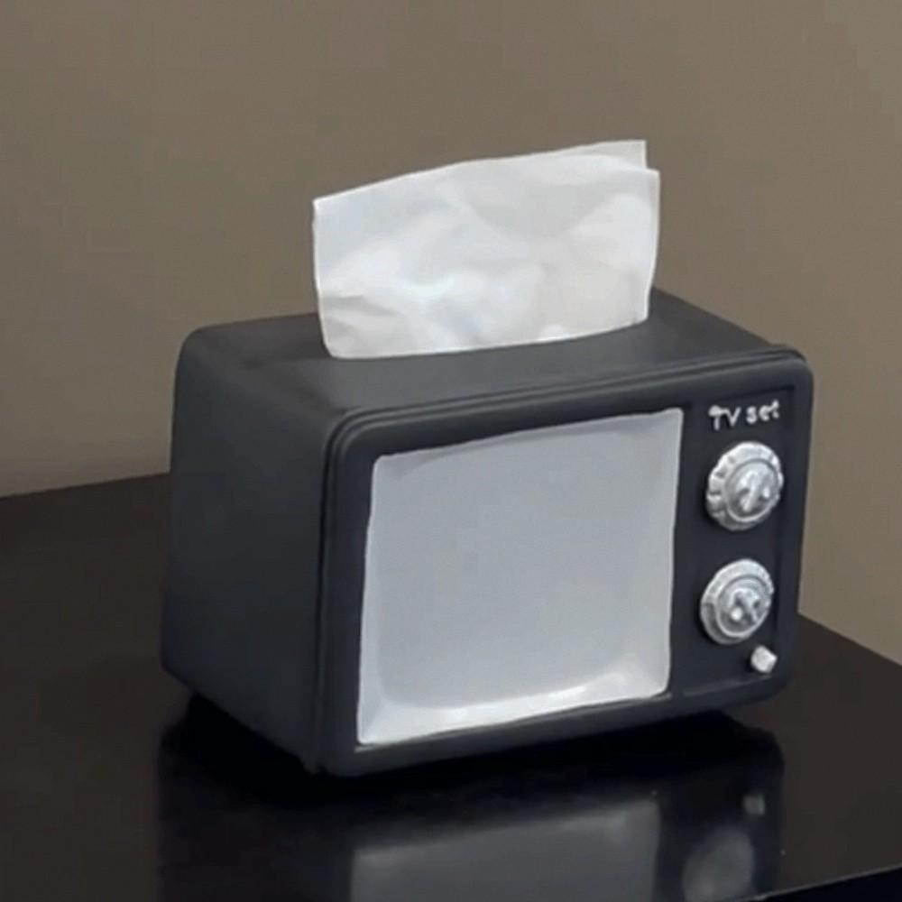 Anti Drop Vintage TV Tissue Storage Box Decorative Vintage TV Model Toy  Children/Kids