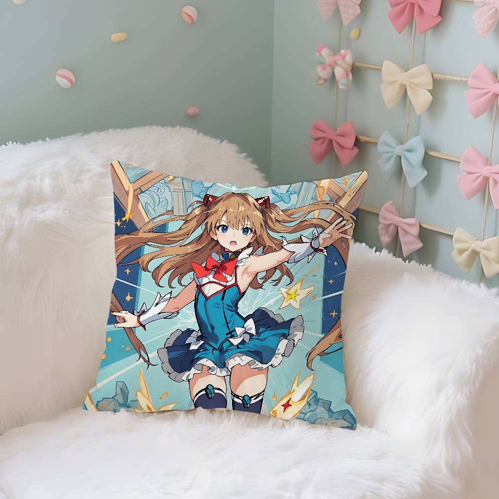 

A-Asuka L-Langley S-Soryu Cool Pillow Case Throw Pillow Cover Nordic Vintage Style Cushion Covers Home Living Sofa Couch Seat 16x16Inch
