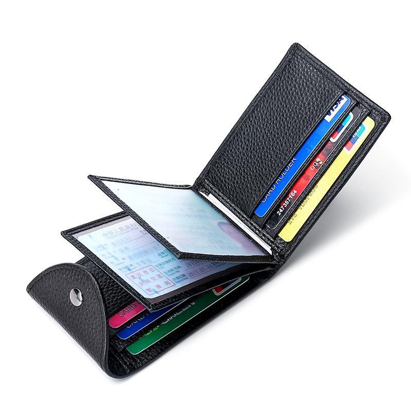 Genuine Leather Bi-Fold Wallet & Multifunctional Driver's License Holder with ID Slots & Card Sleeves