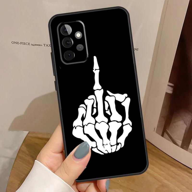Skeleton Middle Finger Case For Samsung Galaxy A56 A36 A16 A06 A13 A33 A53 A52 A32 A12 A54 A34 A14 A35 A55 A17 A15