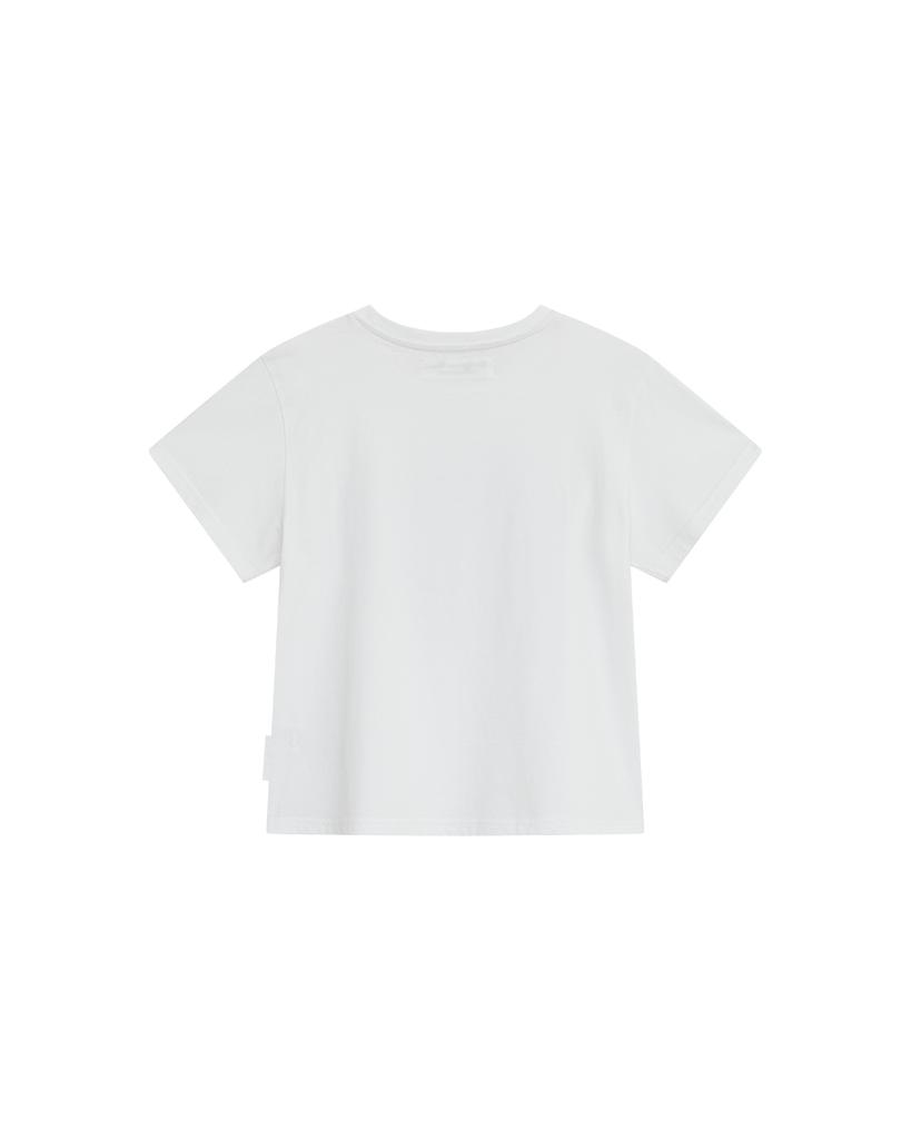 THEMUSEUMVISITOR W Volume Heart Applique T-Shirt (White)