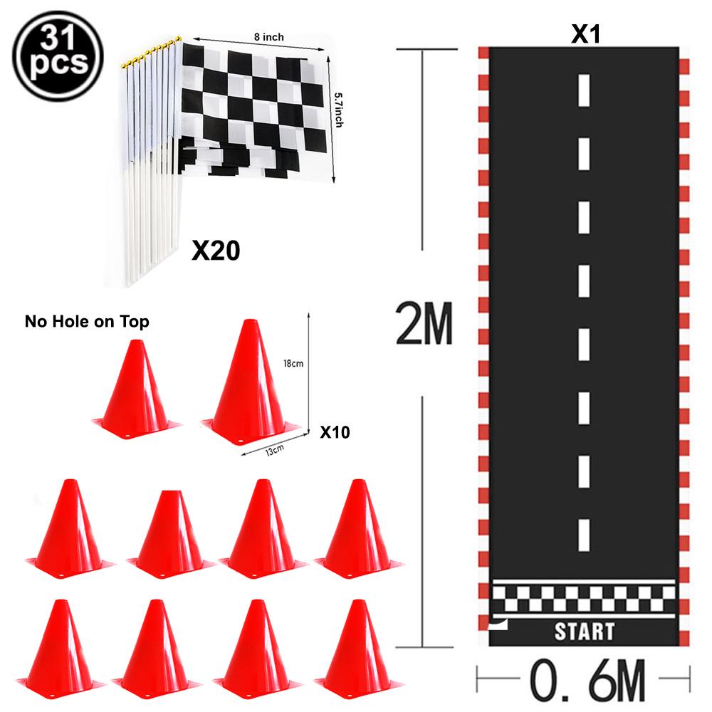 Checkered Race Car Party Black White Checkered Flag Tablecloth Road Tablecloth Racetrack TableCover Racing Birthday Party Decor