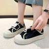 Canvas half slippers women's spring 2025 new thick-soled Velcro white shoes two wear one pedal casual board shoes