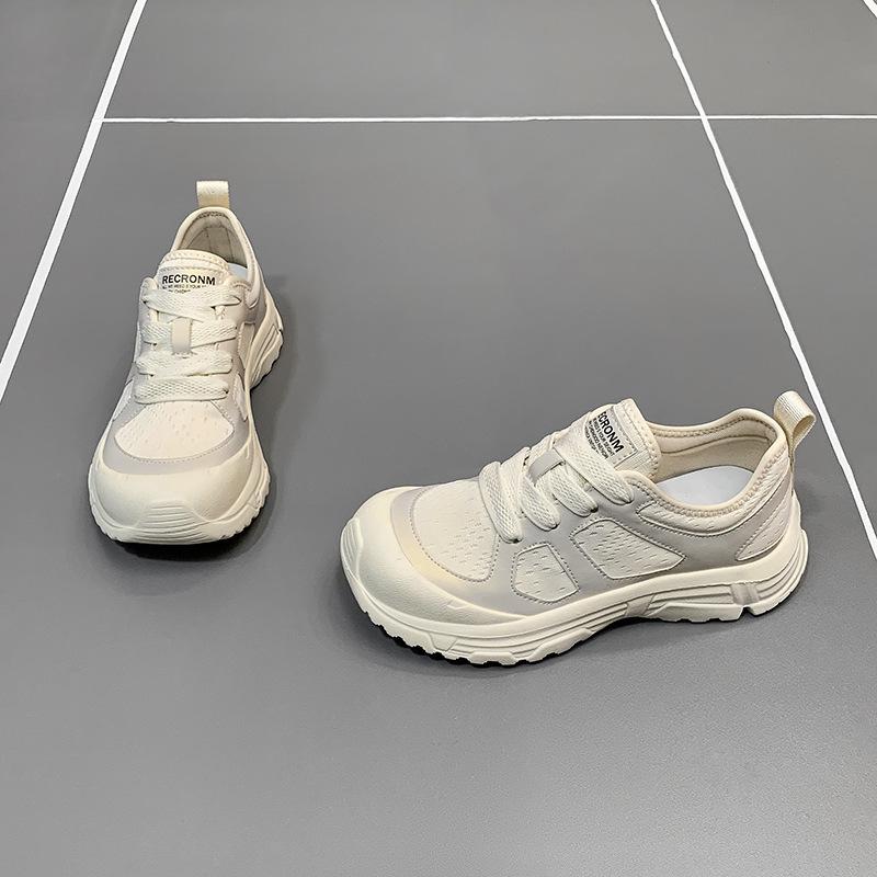 Mesh Casual Shoes Female Summer Round Head Thick Bottom Lightweight Breathable Fashion Hundred Match Sports Single Shoes