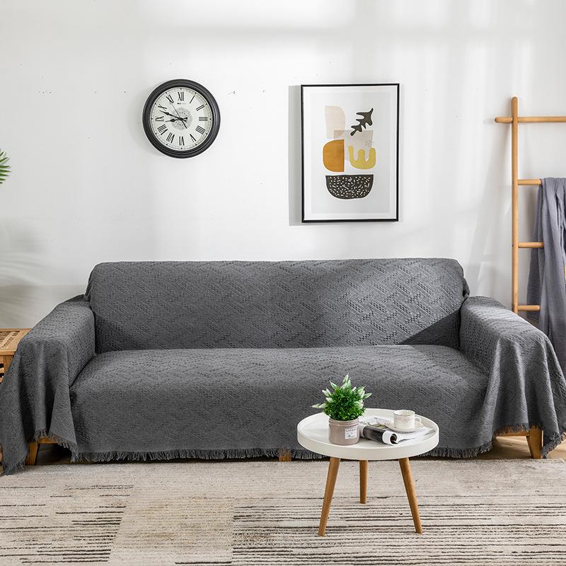 Solid Color Sofa Cover Sofa Blanket Sandhair Towel Nordic Simple Sofa Cover Net Red Leisure Blanket Picnic Blanket