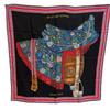 Hermes SELLE DES STEPPES (Saddle) Silk Calle 90 Scarf Navy Silk Used
