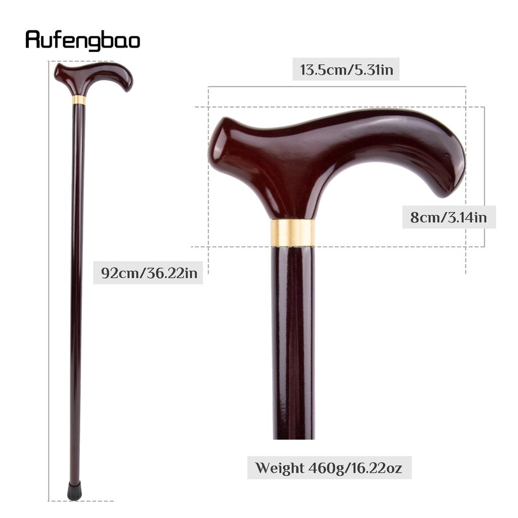 Red Wooden Single Joint Fashion Walking Stick Decorative Cospaly Cane Halloween Mace Crutch Wand Crosier 92cm