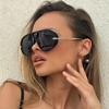 Luxury Brand Designer Oversized Pilot Sunglasses Women For Men  Popular Vintage Sun Glasses Punk Double Bridge Eyeglasses