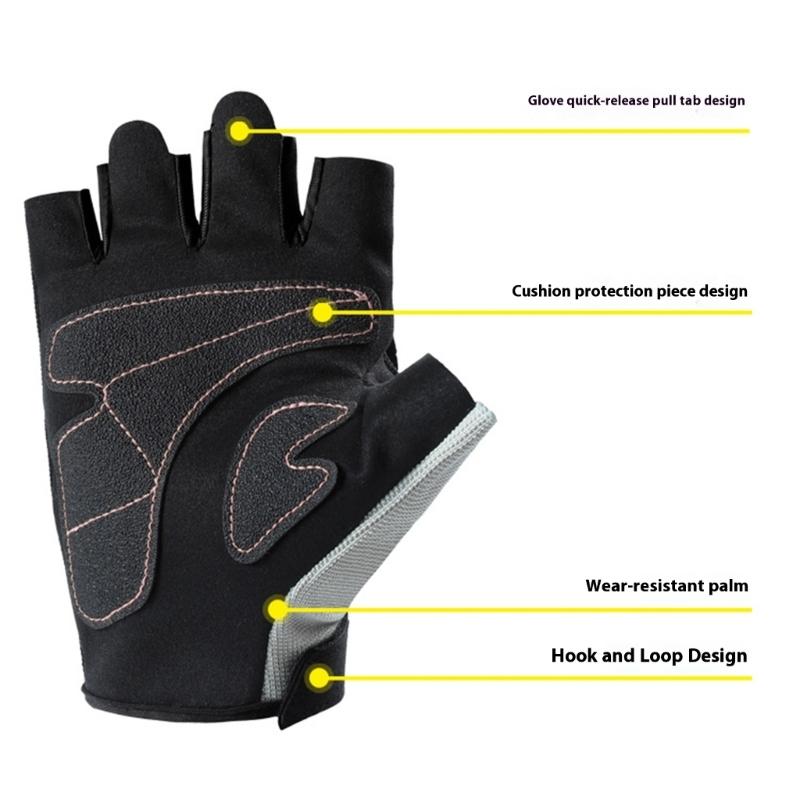 Breathable Half Finger Motorcycle Gloves With Antislip And Protective Padding for Safe Cycling