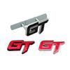 3D Metal Letters GT Logo Car Front Grille Badge Sticker, Perfect Car Decoration Accessories (Red Chrome)
