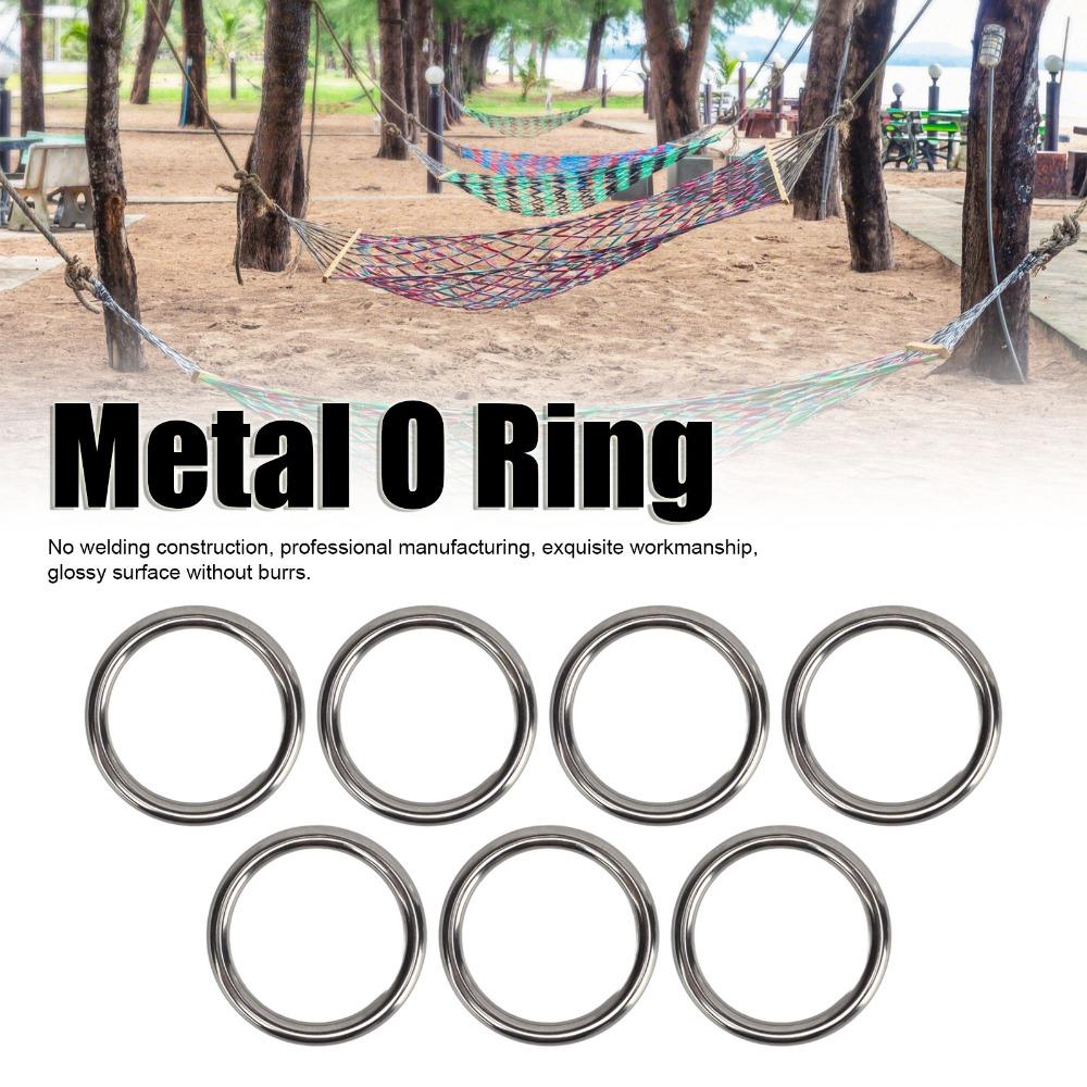 7 Pcs Silver O Ring Rustproof Solid Round Buckle Durable Stainless Steel O Ring  Diving Accessory
