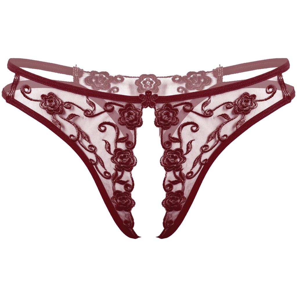 Sexy Lace Muži Sissy Kalhotky Gay Bikiny G-String Crotchless Kalhotky Tanga Spodní prádlo