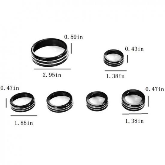 6x Console AC Radio Switch Knob Cover Trim Ring Fit For Ford Bronco Accessories