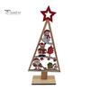 Wooden Christmas Party Decor Tree Tabletop Sign, Rustic Gingerbread Snowman Gnome Desktop Ornament with Star Gift for Family Topper, Vintage