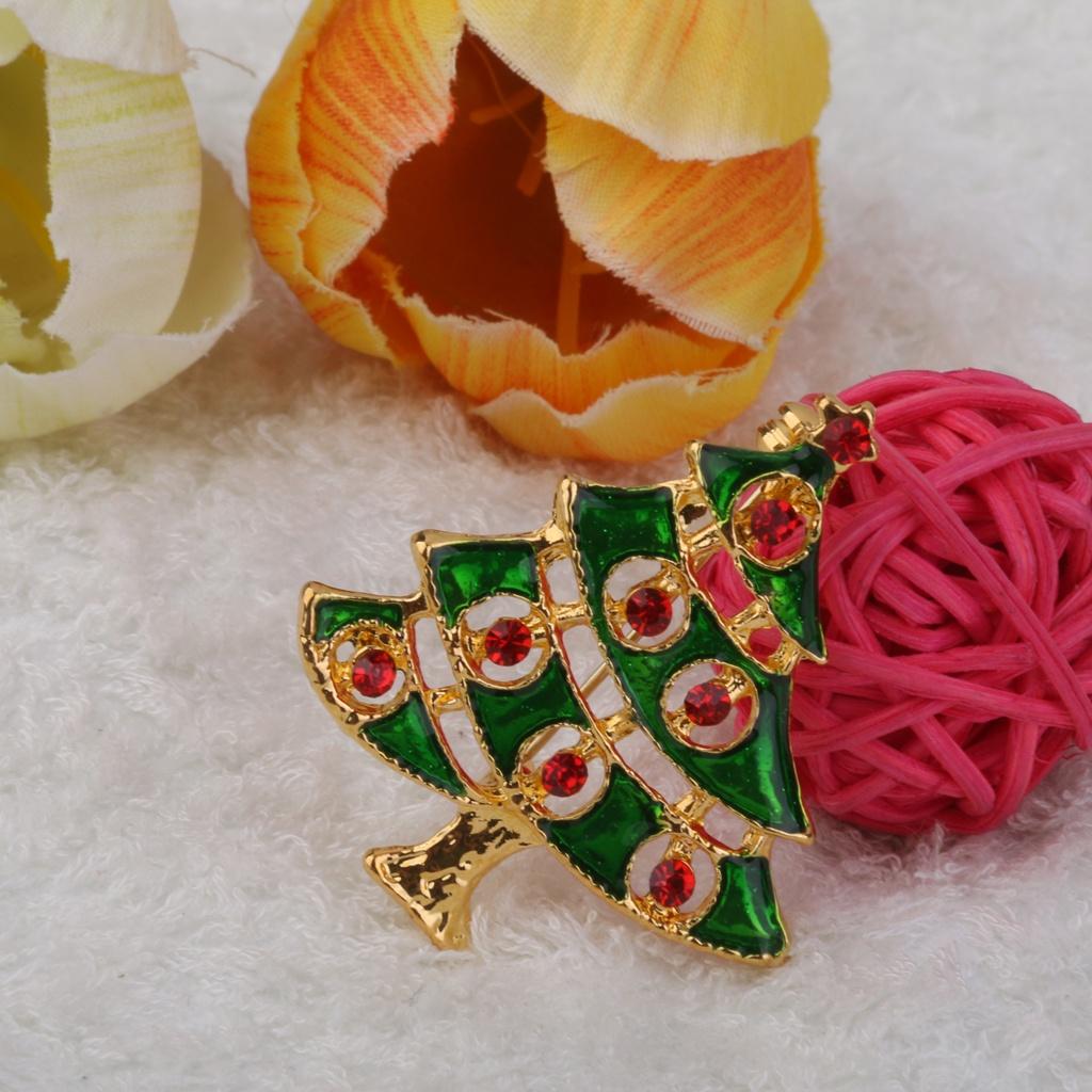 Weihnachtsbaum Brosche Anstecknadel mit Strass Dekoration für Weihnachtsfeier Gastgeschenk