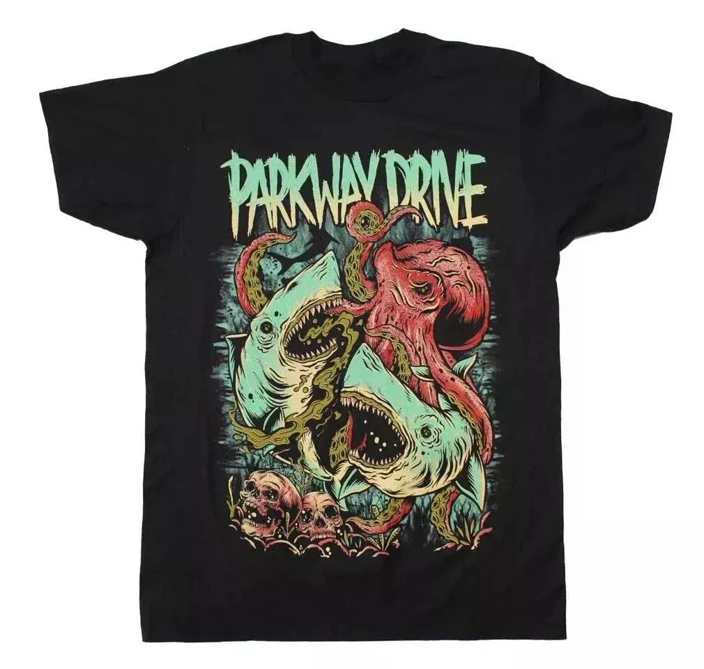 

2026 Summer Vtg Parkway Drive Hip-hop Retro Pure Cotton Printed Short-sleeved T-shirt for Men and Women Casual Streetwear 4XL
