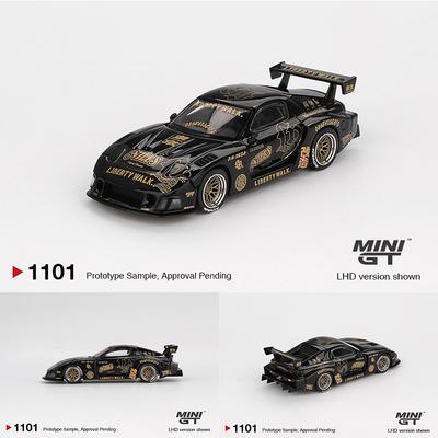 MINIGT 1101 In Stock 1:64 LBWK MAZDA RX7 LB Super Silhouette FD NILES Diecast Car Model Collection Toys