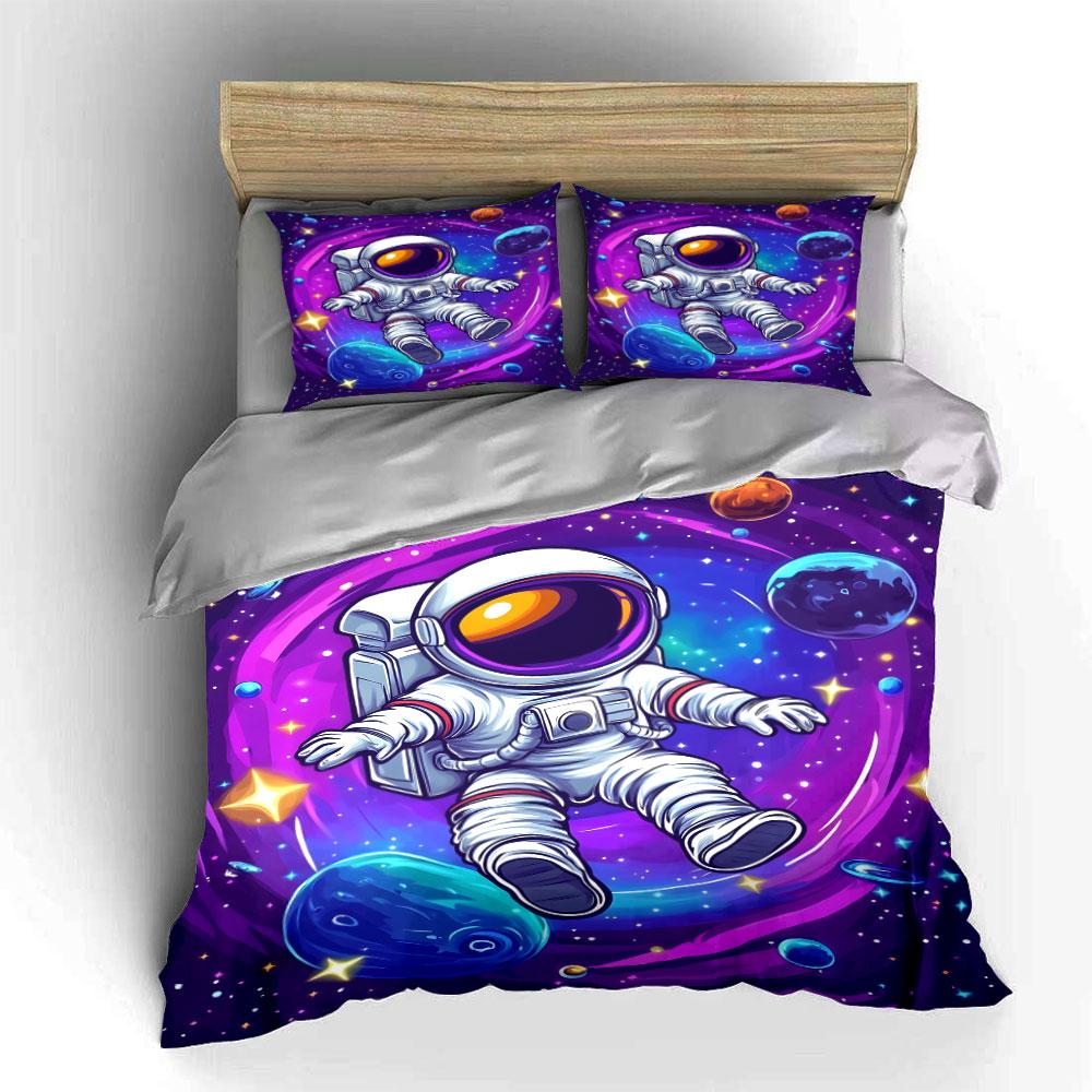 Astronaut Surrounded by Planets. Bedding Sets Duvet Cover Sets Duvet Covers Pillowcases(1*Duvet Cover 2*Pillowcases Without Duvet Insert)