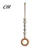 Anello Decorativo Appeso per Organizer, AppendiAsciugamani con Perline e Anello in Legno, Supporto da Parete Multi-Colore Boho, Raffinata Manina in Legno senza Foratura, Portautensili da Fattoria