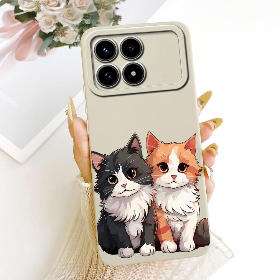 Für Xiaomi Redmi K90 Niedliche Katze Blume Cartoon Handyhülle Für Redmi K 90 K90 Pro Max 5G Stoßfeste Weiche Silikonhüllen Stoßfänger