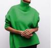 Women's European High Neck Pullover Sweater: Autumn/Winter Loose Fit, Slimming Plain Knit Base Layer