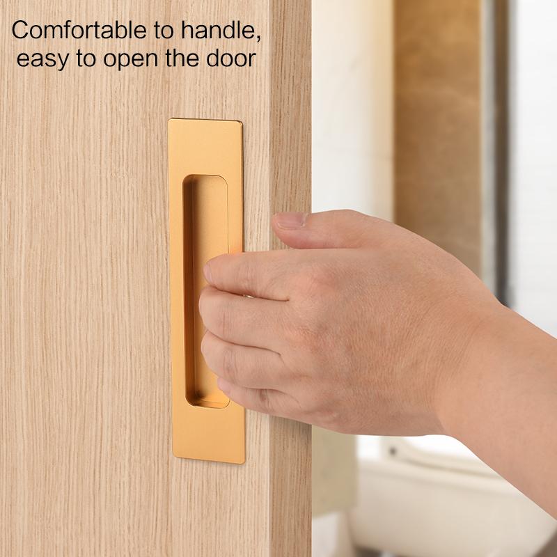Black Sliding Barn Door Handle Invisible Pull Recessed Handle White Finger Flush Pulls For Closet Pocket Embedded Handle
