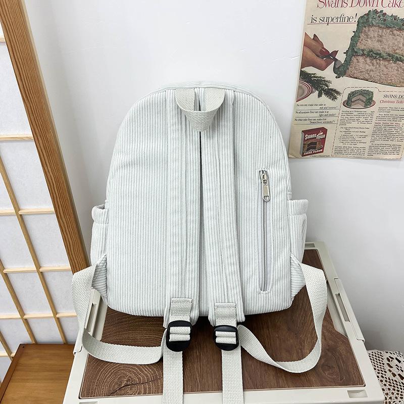 Schoolbag Corduroy Small Backpack Women's Fashion Spring New Japanese ins Simple Versatile Travel Shopping Soft Girl Backpack