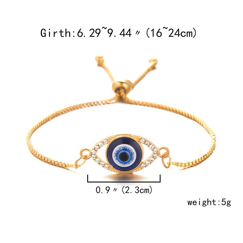 Lucky Turkish Evil Devil'S Eye Bracelet For Women Adjustable Lucky Chain Zircon Bracelet Jewelry Accessory