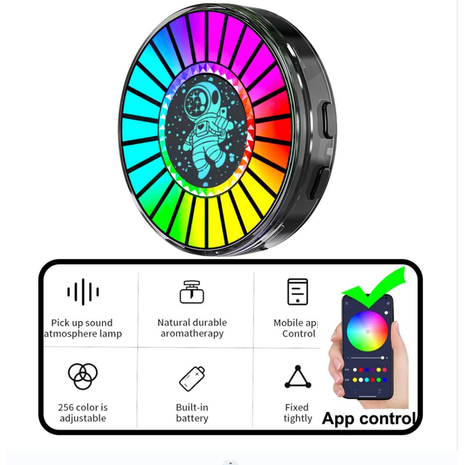 Smart Music Sync LED Car Air Freshener with Bluetooth App Astronaut Theme Decor