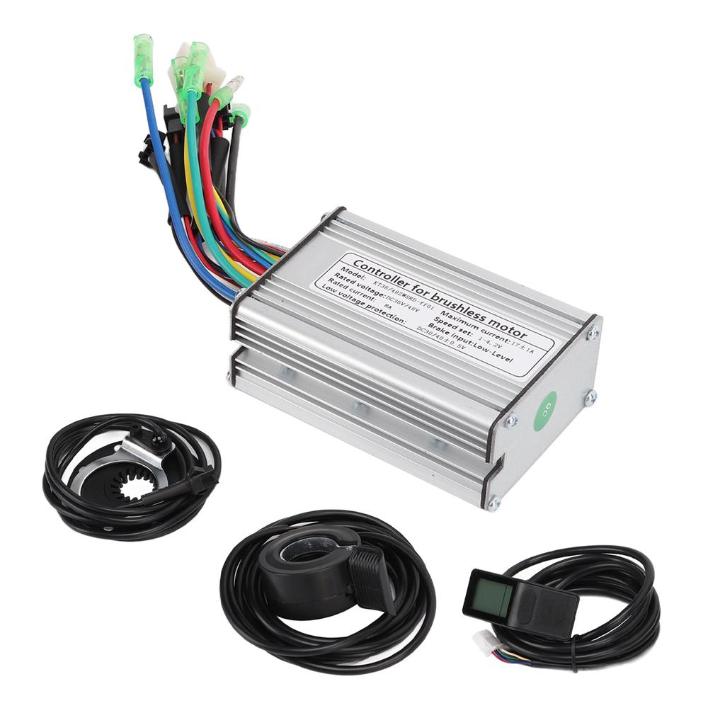 36V 48V 350W Electric Motor Controller Kit 17A Brushless Motor Controller with KT LCD4 Display Panel Sensor Throttle