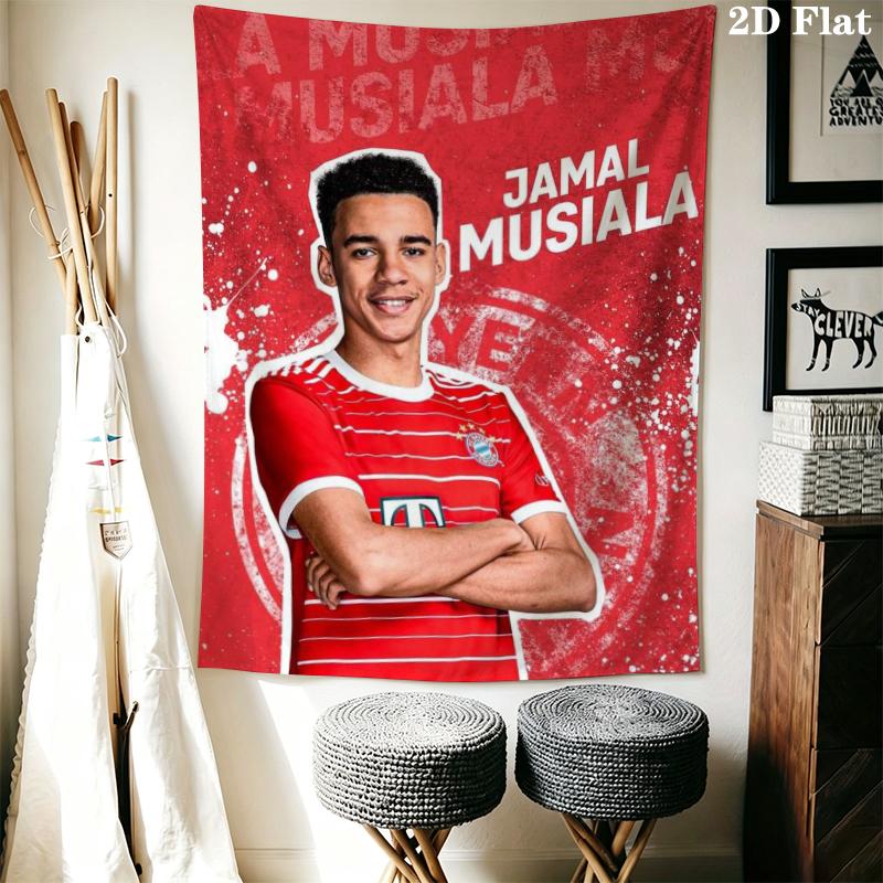 Jamal Musiala Wandteppich Ästhetisches Wandbehang Gedruckter Stoffdecke Dekorative Wandteppiche für Schlafzimmer Wohnzimmer Heimdekoration
