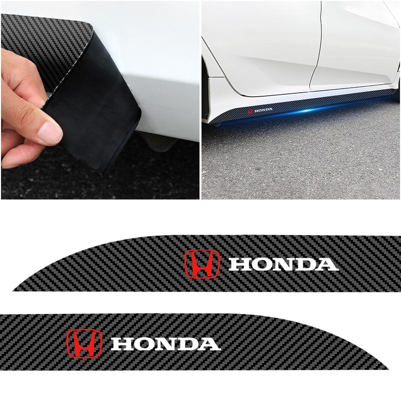 2Pcs Carbon Car Door Side Skirt Sill Stripe Sticker Anti-scratch Refit sticker For Honda Fit Mugen Insight Type S R VTEC DOHC Modulo Vezel Legend RR