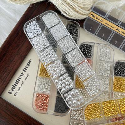 Diy Nail Art Basic Material Set Box Highlight Pearl Steel Ball Nail Art Diamond Handmade Wear Nail Jewelry Material Pack