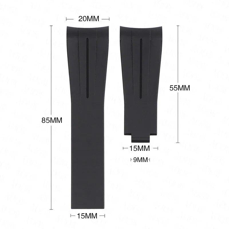 Rubber Watch Band Fit for Omega X Swatch Moonswatch 20mm Stainless Steel Folding Buckle Men Women Curved Replace Strap for Rolex