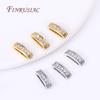 Inlaid Zircon Beads Separators Jewelry Making Supplies DIY Beading Jewellery 18K Gold Plated 2/3 Holes Oval Separators For Beads