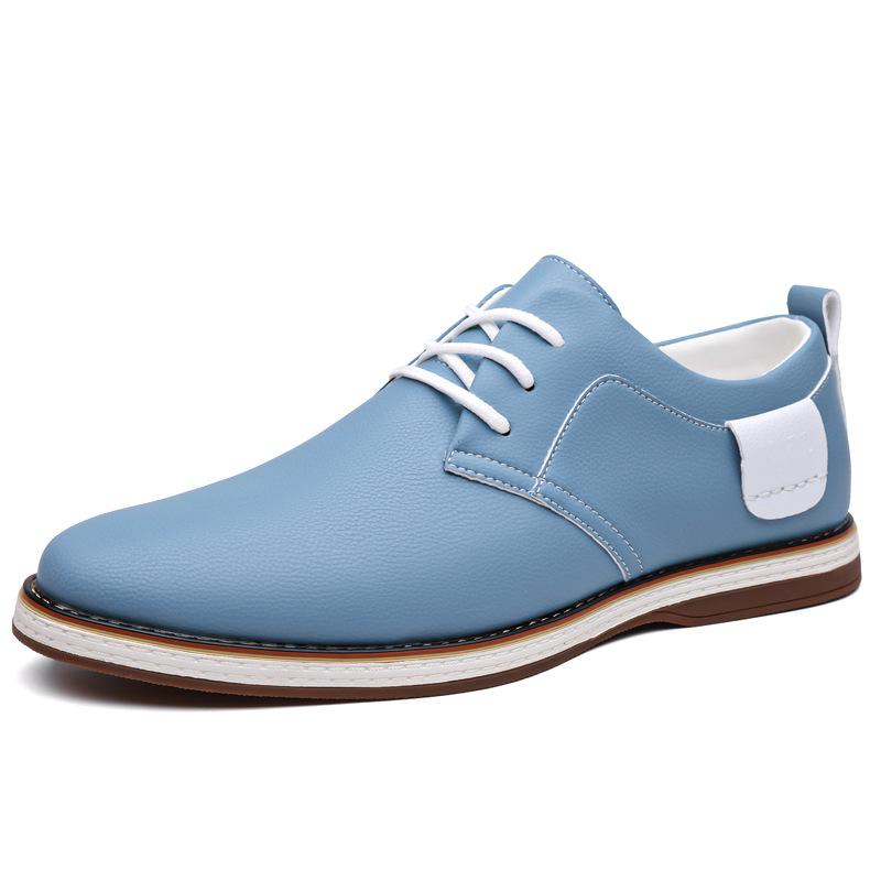 Spring Men s Soft-Sole Lace-up Casual Cowhide Shoes - Breathable Genuine Leather, Versatile Large Size. 40