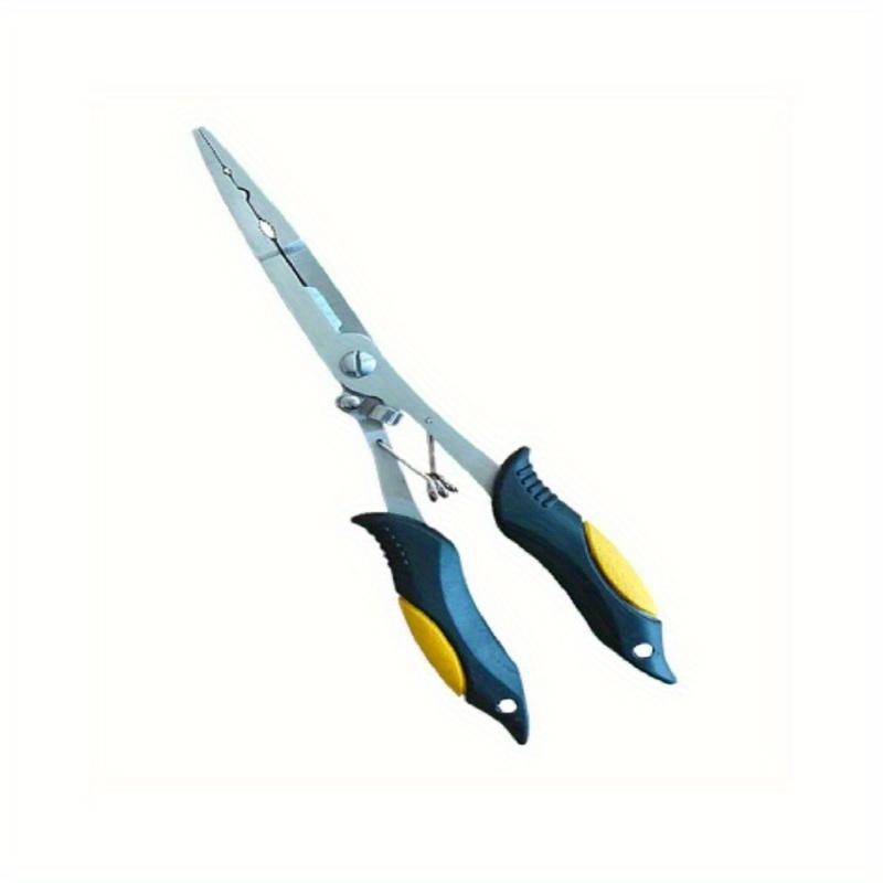 2pcs 11.8in Multifunctional Luya Pliers Stainless Steel Fishing Pliers Fishing Accessories Fish Mouth Pliers Hook with Rubber Handle