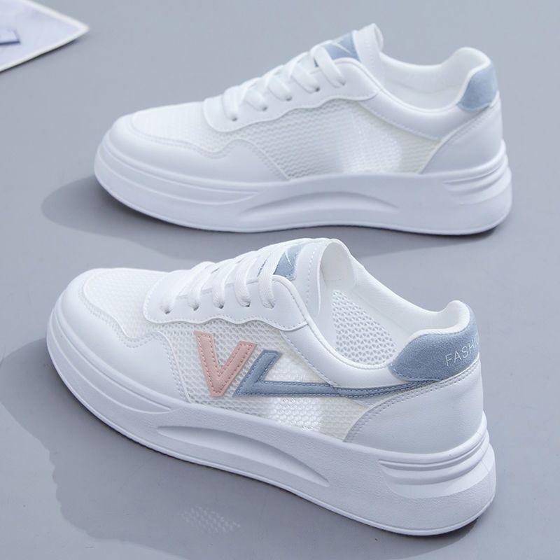 

Casual Shoes for Women Breathable Air Mesh Non Slip Thick Bottom Campus Sports White Shoes for Women Trianers 40 синий