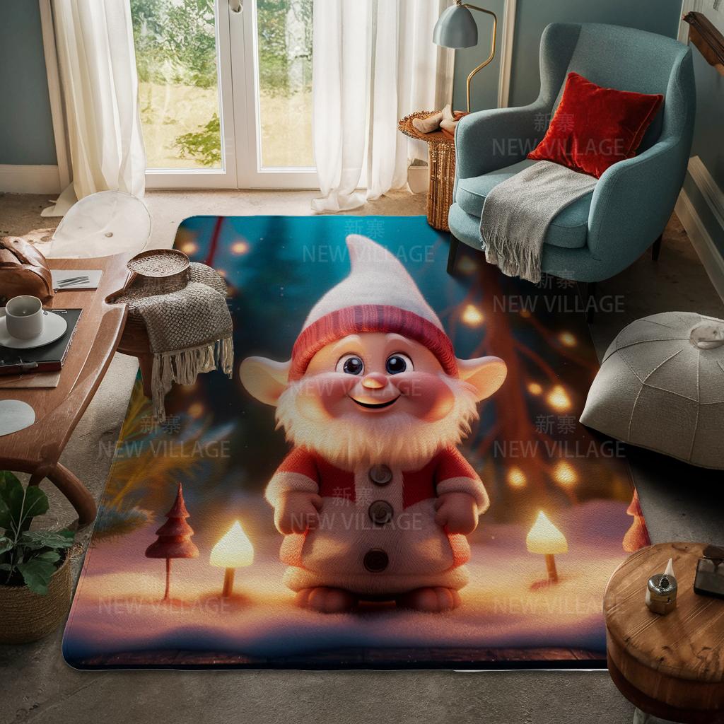 House Entrance Carpet Home Door Mat Living Room Bath Foot Bathroom Non-slip Water Absorption Rugs Bath Merry Christmas Winter