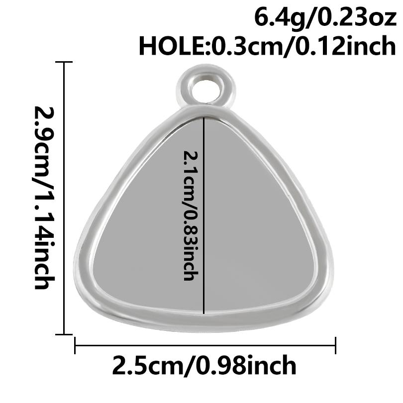 6pcs Stainless Steel Blank Tray Pendant For Decoration Geometry Cabochon Settings Base Charms DIY Handmade Materials Accessories